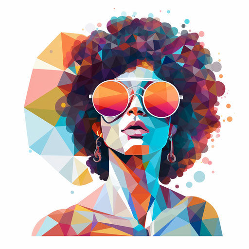 Disco artwork in Minimalist style on white background