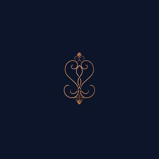 Classic monogram logo for a clothing brand with a navy blue background, timeless design