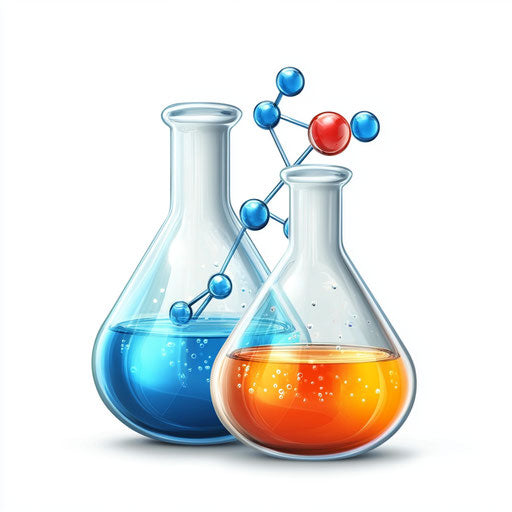 3D chemistry in photorealistic style with flat white background, isolated clipart