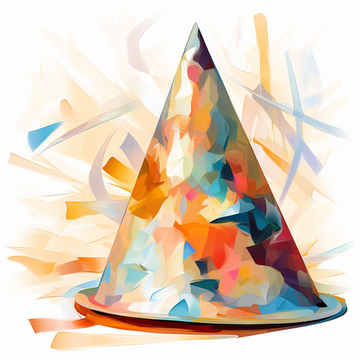 Birthday hat clipart in the style of Impressionistic Art on white background