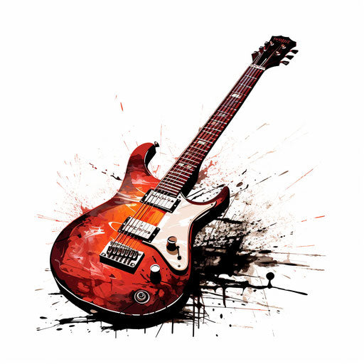 Electric guitar in the style of Chiaroscuro Art