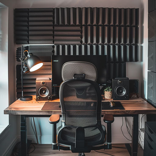 Home office with acoustic panels