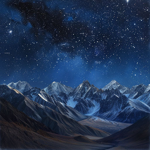 The Kunlun Mountains under a starry sky