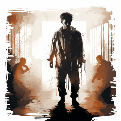 Prison illustration in the style of Chiaroscuro Art