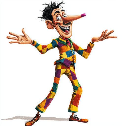 Humorous caricature of a new year clipart