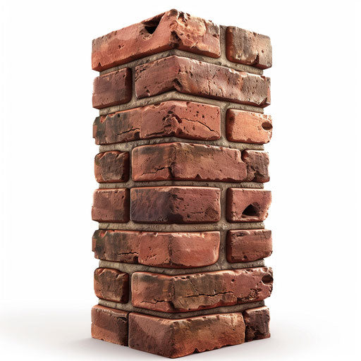 Photo realistic brick clipart on flat white background