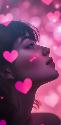 Enchanting Valentine's Day background with floating hearts