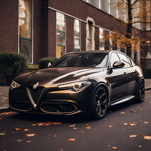 Classic brown Alfa Romeo Giulia Quadrifoglio