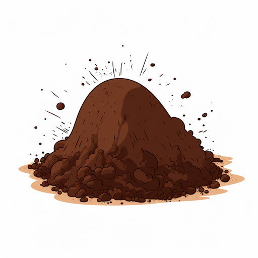 Minimalist style dirt illustration, on white background