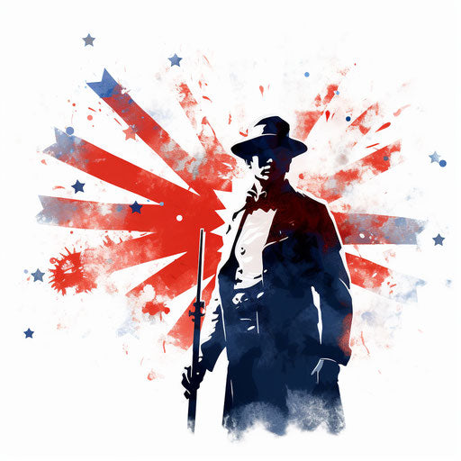 Chiaroscuro Art for Independence Day on white background