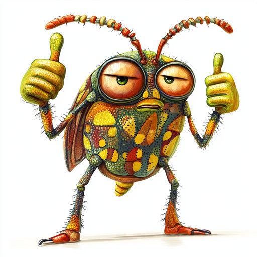 Customizable Beetle Caricature Clipart for Personalized Decor