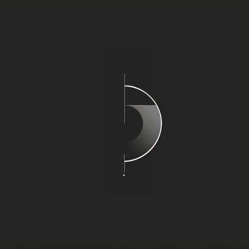 Minimalist logo with simple, modern fonts on black background