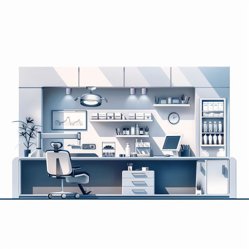 Realistic clinic illustration on flat white background