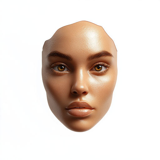 3D skin with flat white background, isolated clipart