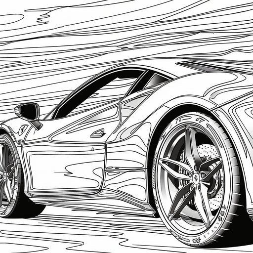Detailed view of a sports car with intricate details and sleek design