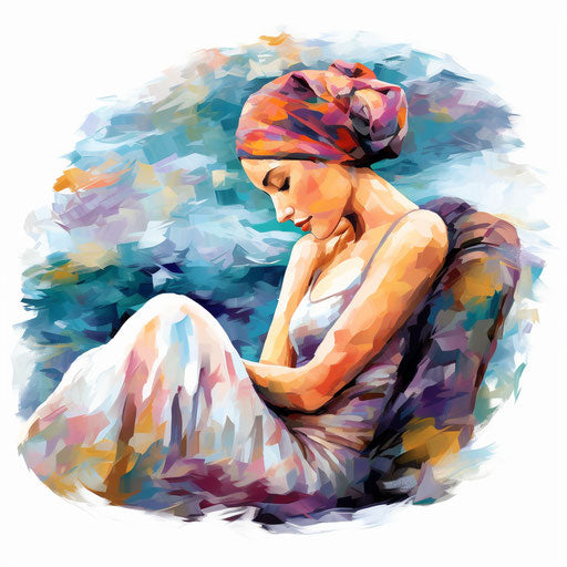 Cancer clipart in the style of Impressionistic Art, on a white background
