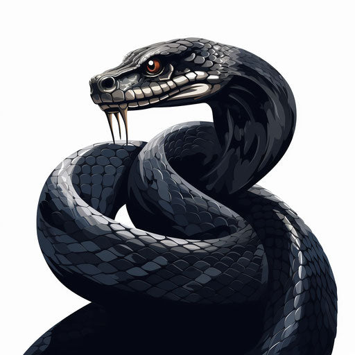 Snake illustration in the style of Chiaroscuro Art, on white background