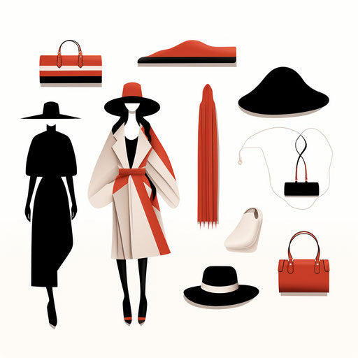 Minimalist fashion illustration on white background