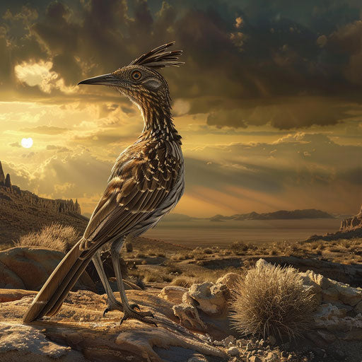 Desert bird with intense lighting