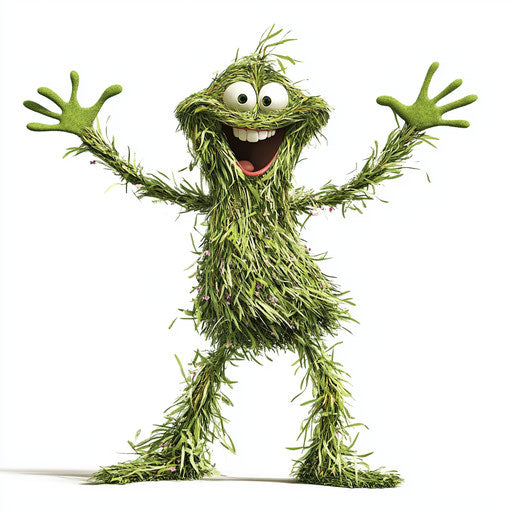 Humorous caricature of a grass caricature clipart with human characteristics