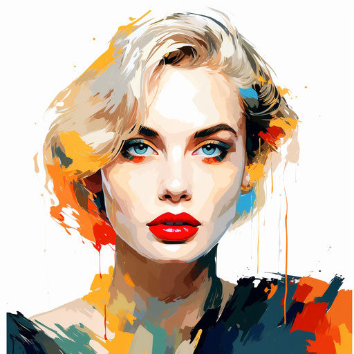 Pop art illustration in the style of oil painting on white background