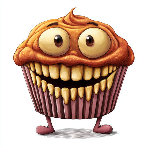 Professional Muffin Caricature Clipart in High-Definition