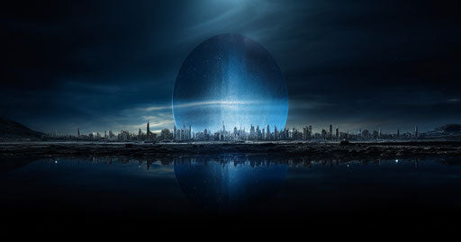 Blue circle through light, kushan empire style