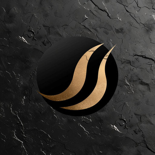 Luxury creative logo design with black and gold background, high-end style