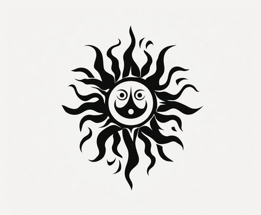 Sun tattoo design, PNG download, Celtic style