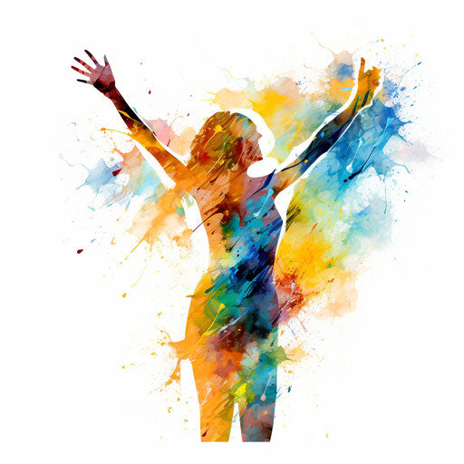 Yes clipart in the style of Impressionistic Art, on white background