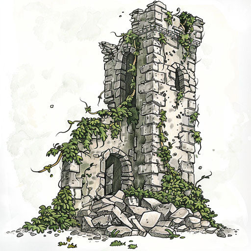 Ruined castle with vines, symbolizing resilience
