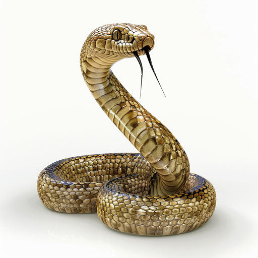 Photo realistic cobra clipart with flat white background