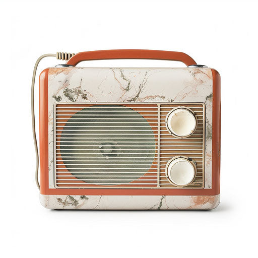 Realistic radio clipart on flat white background