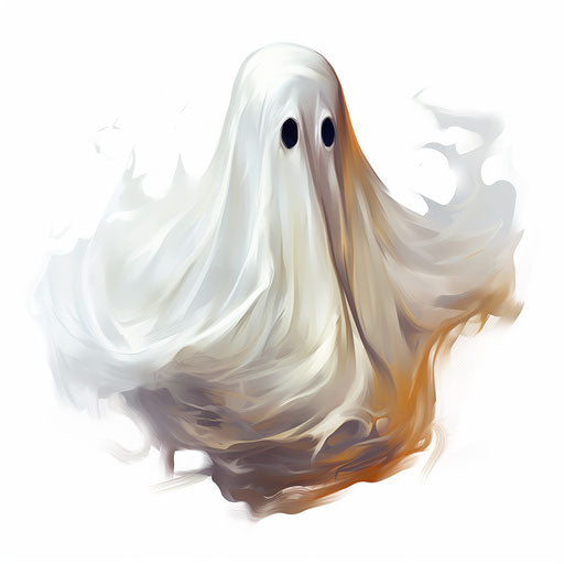 Ghost clipart in the style of Oil painting, on a white background