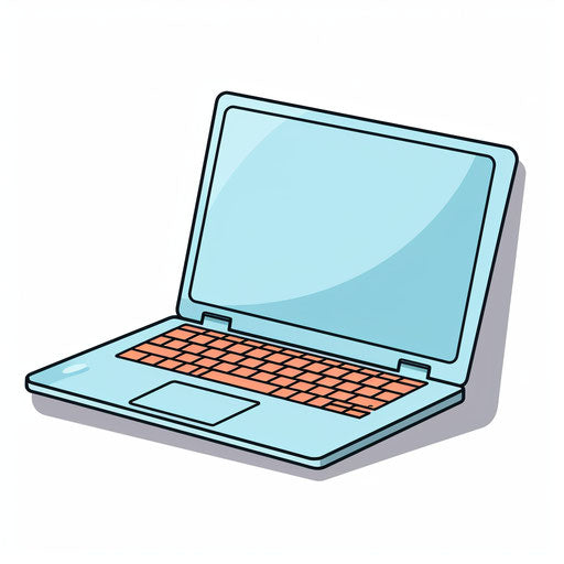 Minimalist style laptop clipart, on a white background