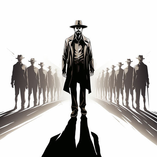 Line leader clipart in the style of Chiaroscuro Art