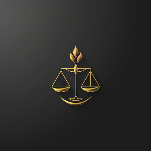 Luxury lawyer logo with gold details on black background