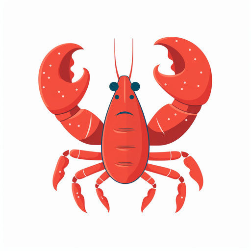 Minimalist style lobster illustration on white background