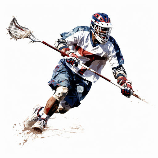 Minimalist style lacrosse clipart, on white background