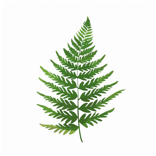 Minimalist fern leaf tattoo, green on white