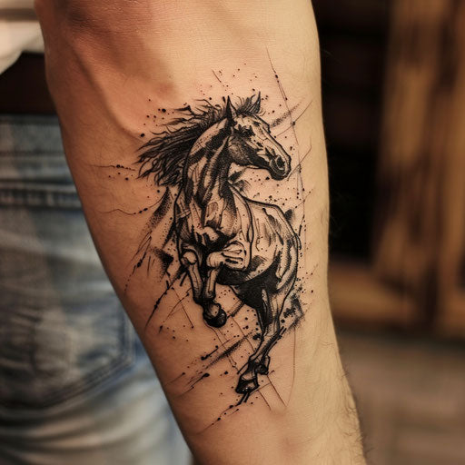 Dynamic sketch of a wild horse running free, capturing the essence of freedom