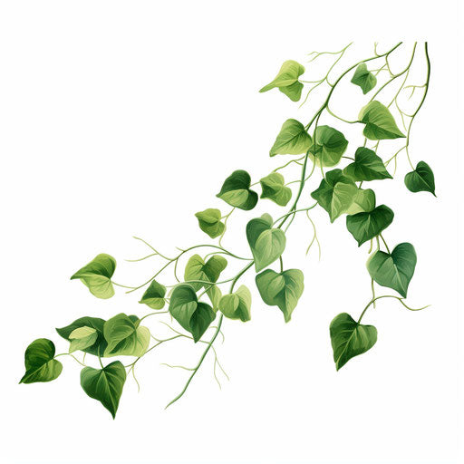 Minimalist ivy clipart on a white background