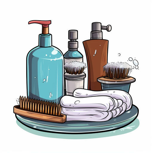 Hygiene clipart in the style of Chiaroscuro Art, on white background