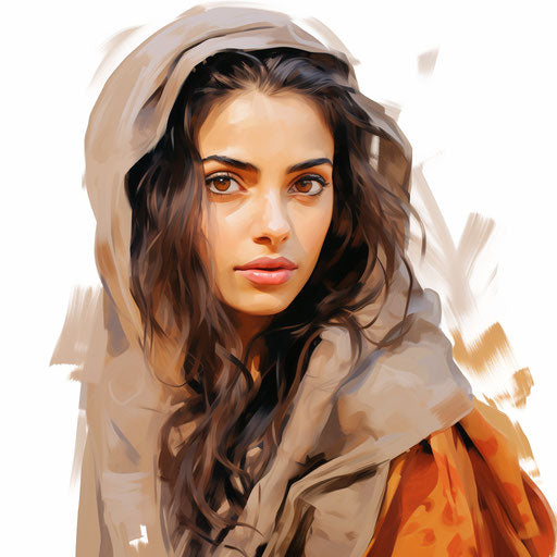 Wedding illustration in the style of Oil painting, on white background