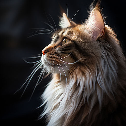 Norwegian forest cat sideview