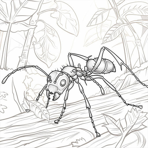 Worker ant carrying a leaf to the colony