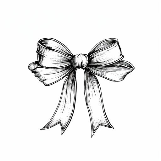 Minimalist sketch of a modern bow tattoo