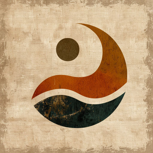 Organic print logo with natural texture and earthy hues