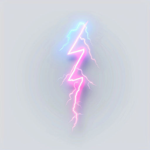 Realistic lightning bolt on flat white background