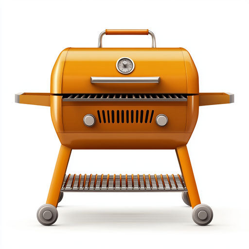 3D grill on flat white background, isolated clipart